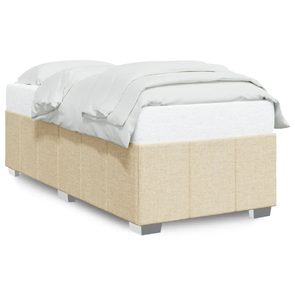 Letto singolo | Letto per adulti | Giroletto senza Materasso Crema 80x200 cm in Tessuto