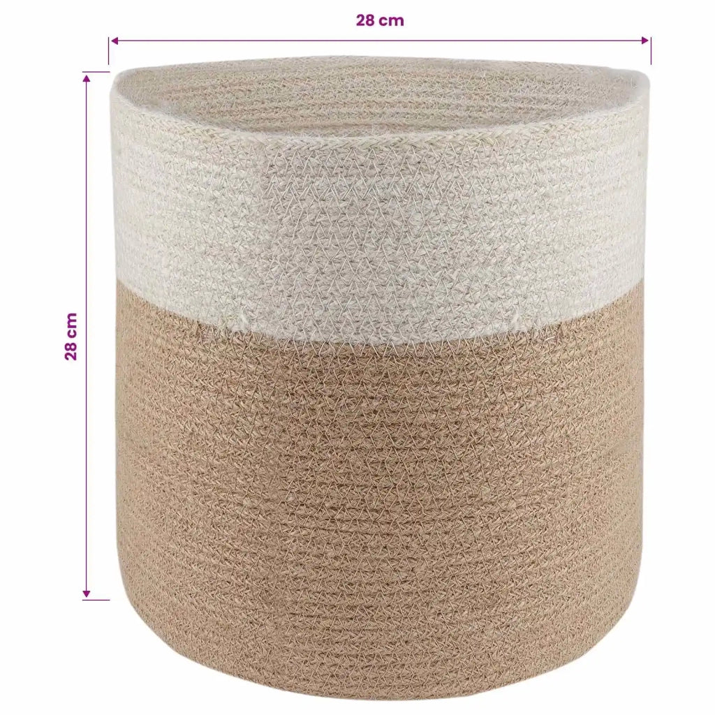 Set di Vasi per Piante 2 pcs Naturale e Bianco Ø 28 x 28 cm 42012247