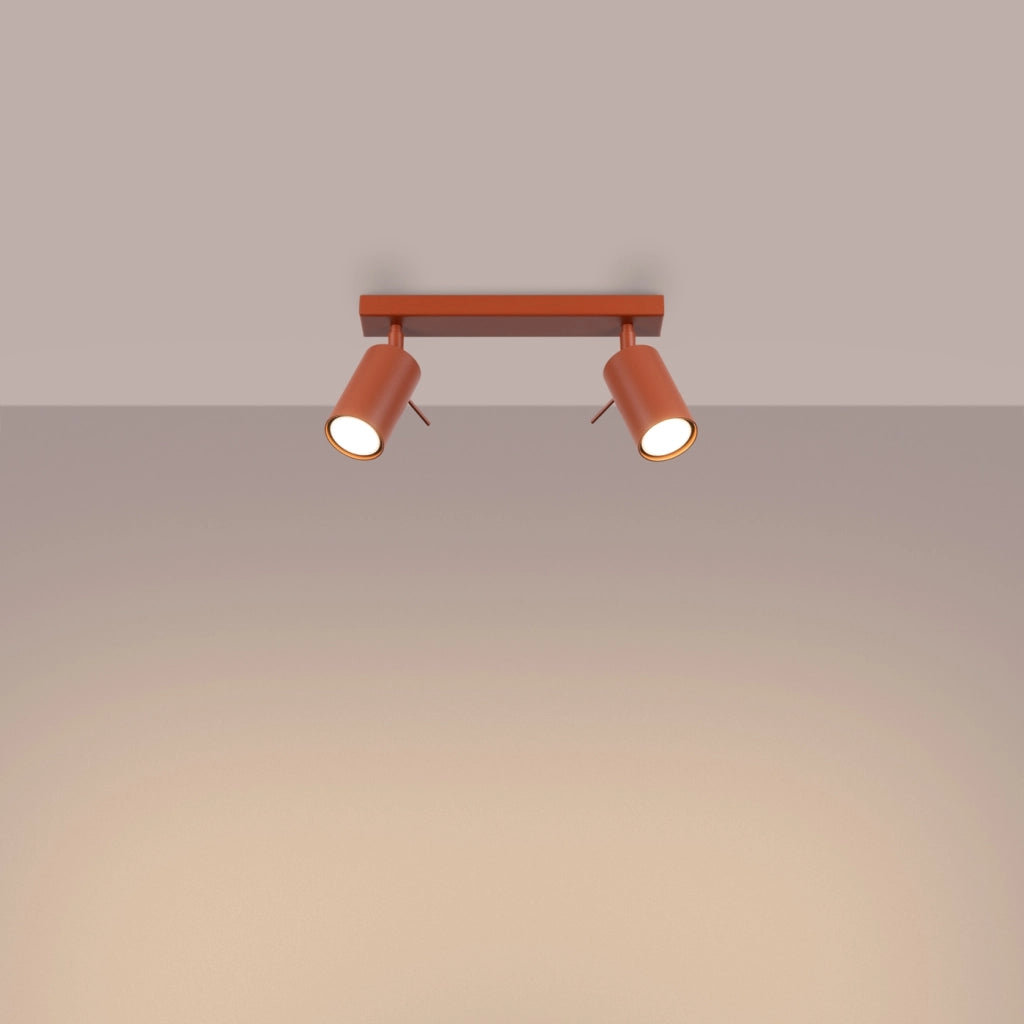 Lampada da soffitto RING 2 rosso ocra
