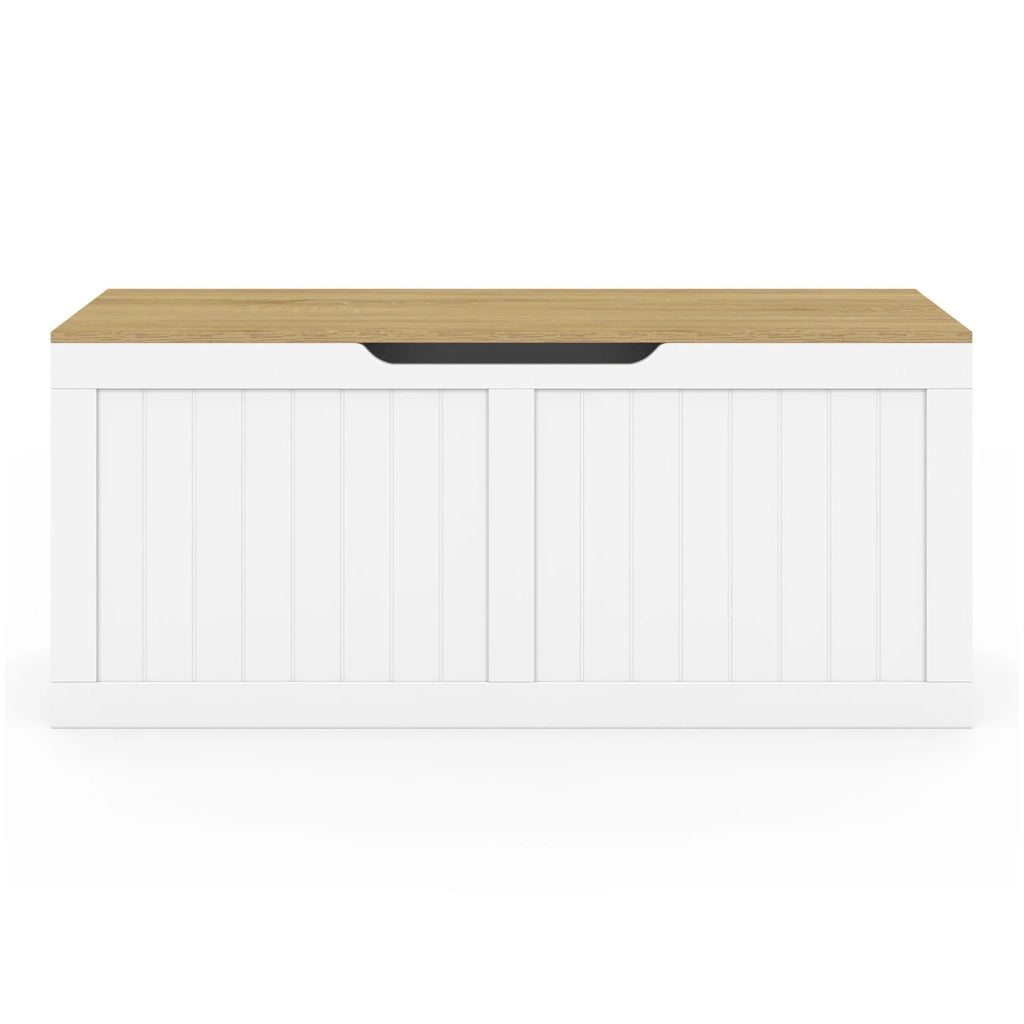 IDMarket - Cassapanca LEON in legno e bianco 100 cm