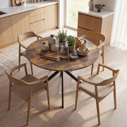 Tavolo da pranzo rotondo industriale Ø100 cm marrone rustico