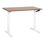 Scrivania regolabile in altezza manualmente legno scuro e bianco 120 x 72 cm Struttura in acciaio verniciato a polvere
