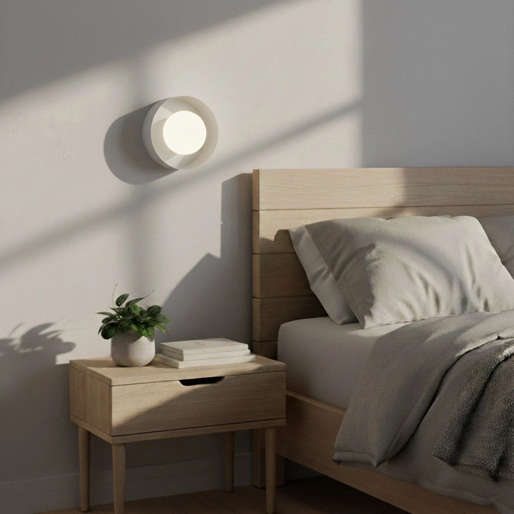 Lampada a parete Lulu in acciaio bianco opaco