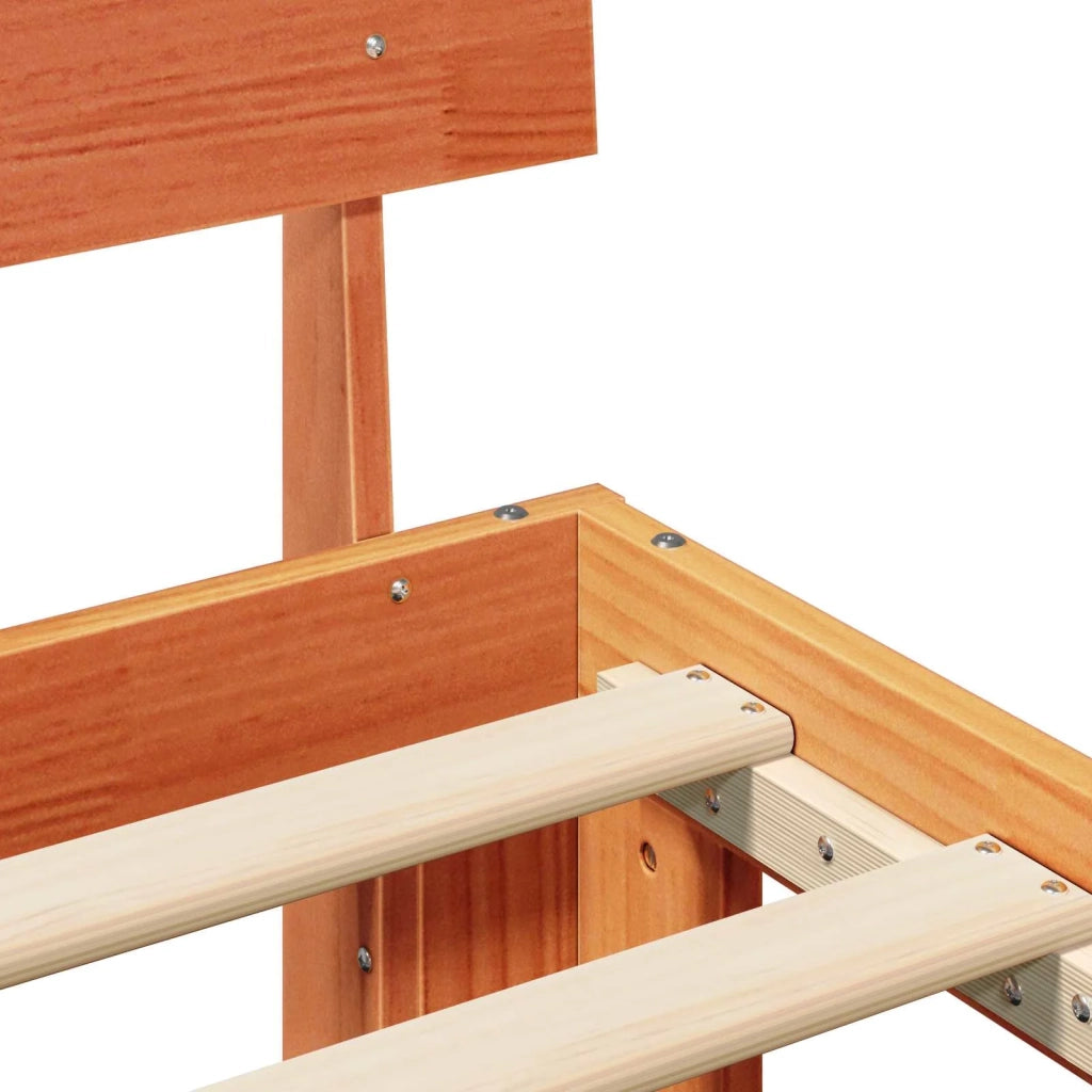 Struttura del letto-Giroletto Marrone cerato 90 x 200 cm Pino massello 583410