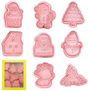 8 pezzi di stampi per biscotti a forma di Natale, stampi per biscotti in plastica, forme per Natale, stampi per biscotti, stampi per biscotti per biscotti, torte, cioccolato, torte di Natale