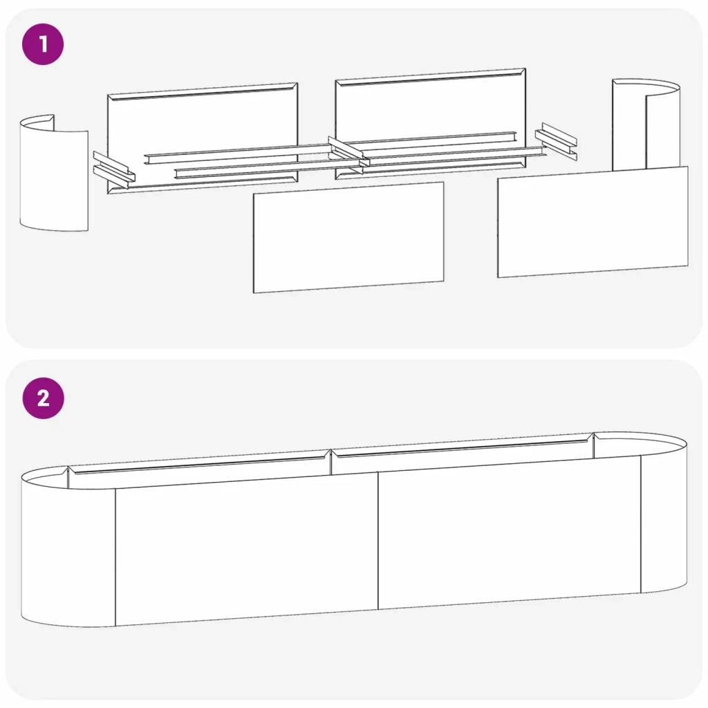 Letto rialzato da giardino Acciaio Inox 200 x 40 x 40 cm 8011695