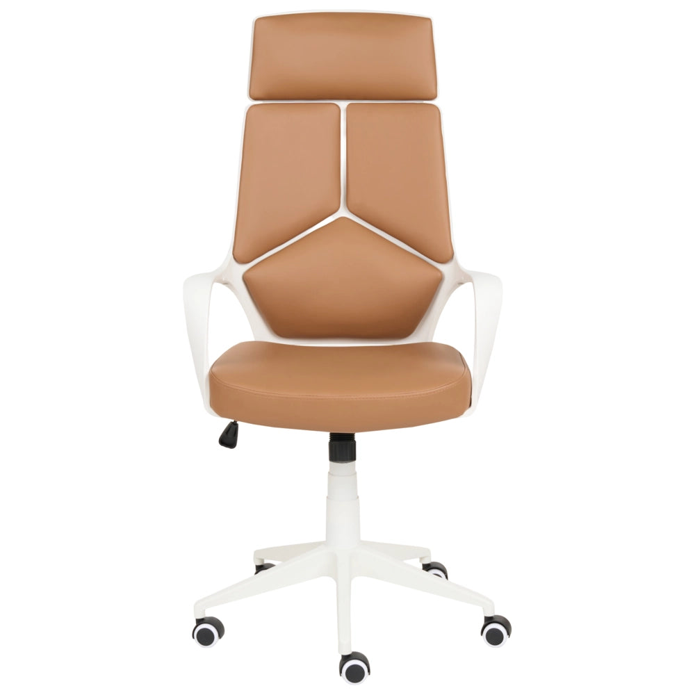 Sedia da ufficio in tessuto girevole regolabile in altezza reclinabile in schiuma stampata a iniezione colore beige sabbia