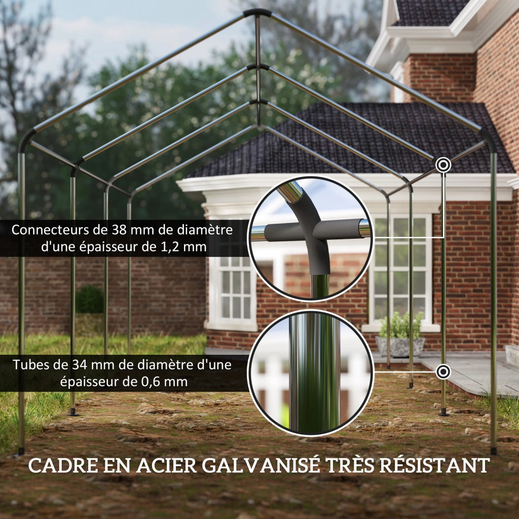 Carport Tende Garage 3x6m con 2 Porte a Rullo ¨C Zephmum ¨C Verde
