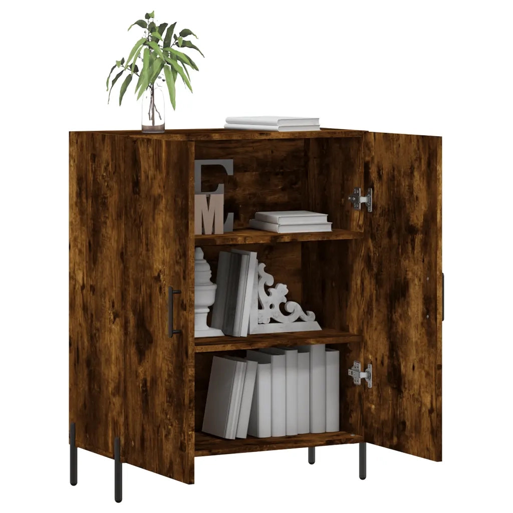 Credenza Rovere Fumo 69,5x34x90 cm in Legno Multistrato 827737