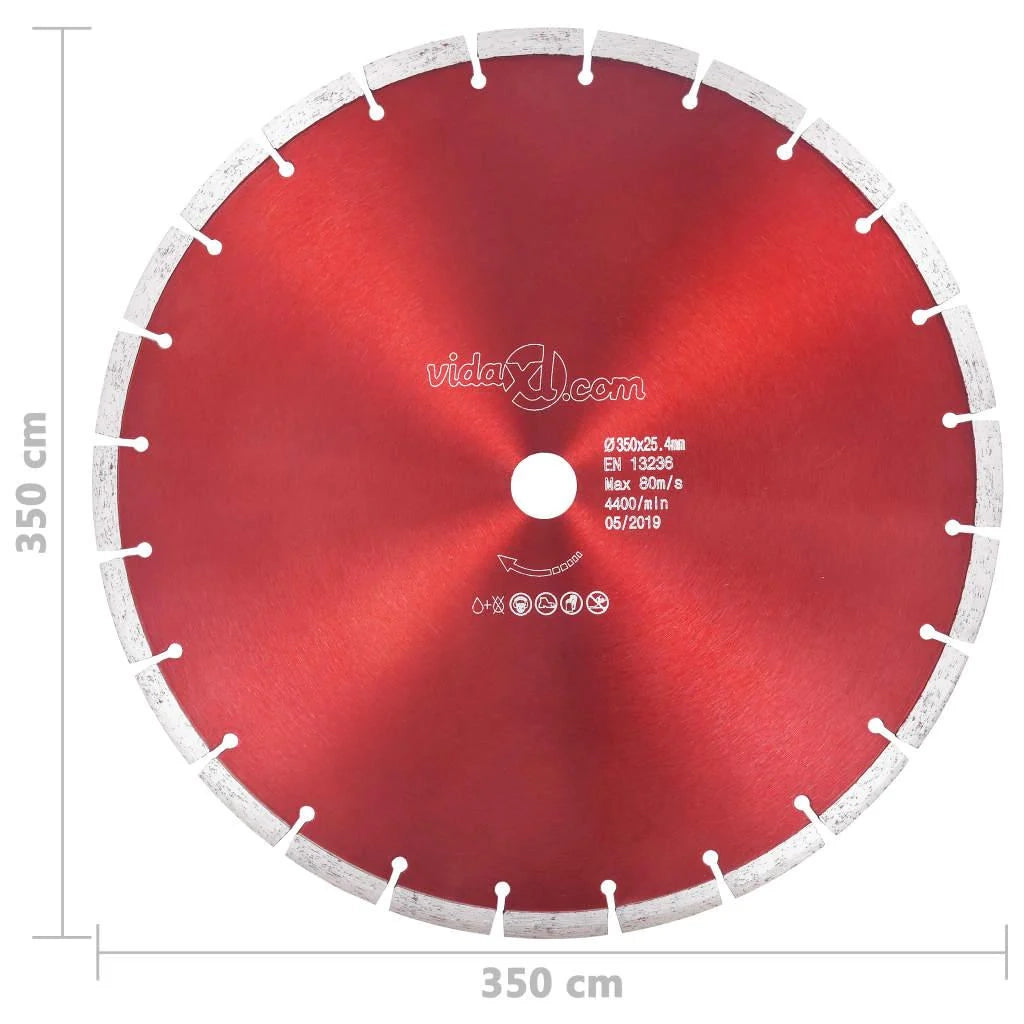 Disco da taglio diamantato lama per sega materiali in calcestruzzo disco per smerigliatrice macchina per smerigliatrice sega da tavolo acciaio resistente 350 mm 02_0003715