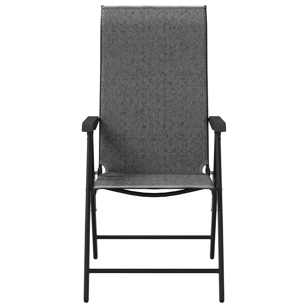 Sedie Pieghevoli da Giardino 4 pz Grigie in Polyrattan