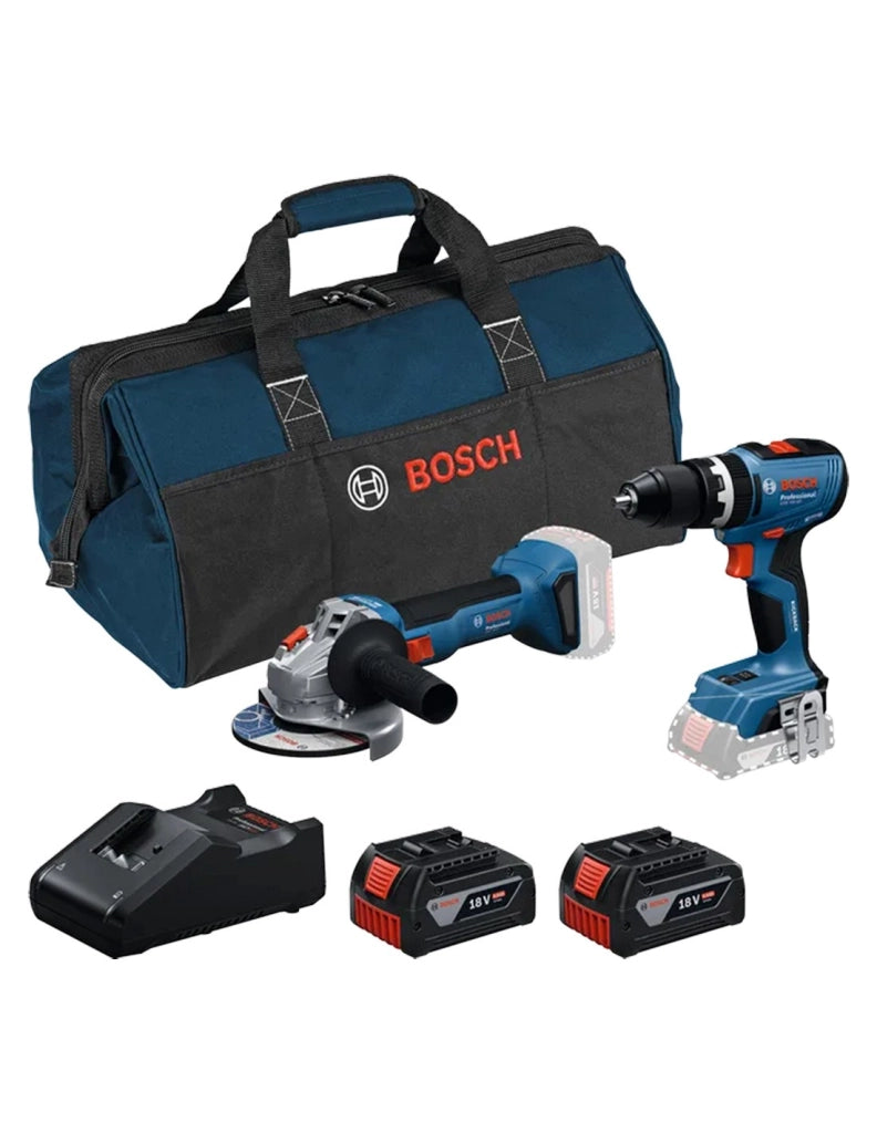 BOSCH Kit 0615A5008Z (GSB 18V-65 + GWS 18V-8 + 2 x 4,0Ah + GAL18V-40 + Borsa)