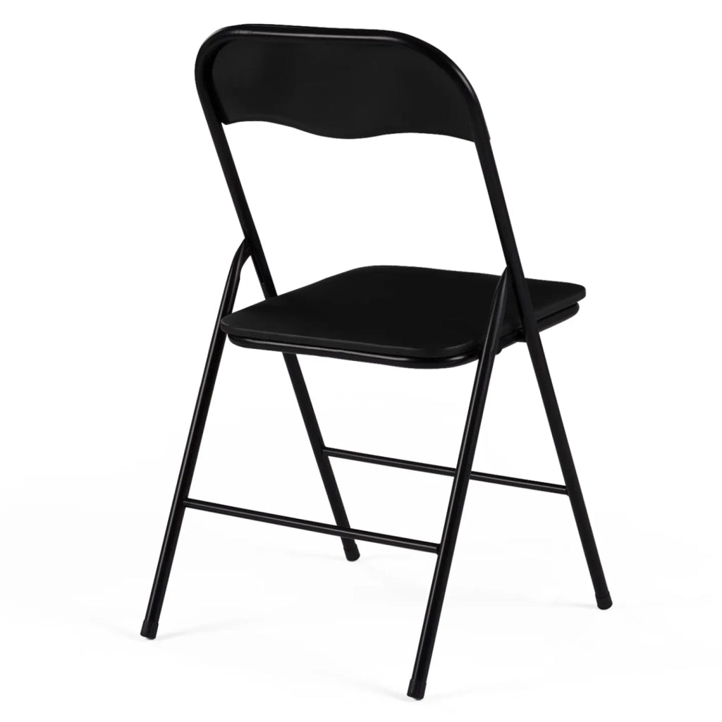 IDMarket - Set di 4 sedie pieghevoli in PU nero KITY