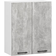 Mobile da cucina pensile sistema AKORD OLIWIA 60 cm H720 Bianco inserto frontale Cemento Grigio Cemento 2 ante 60x30x72 cm