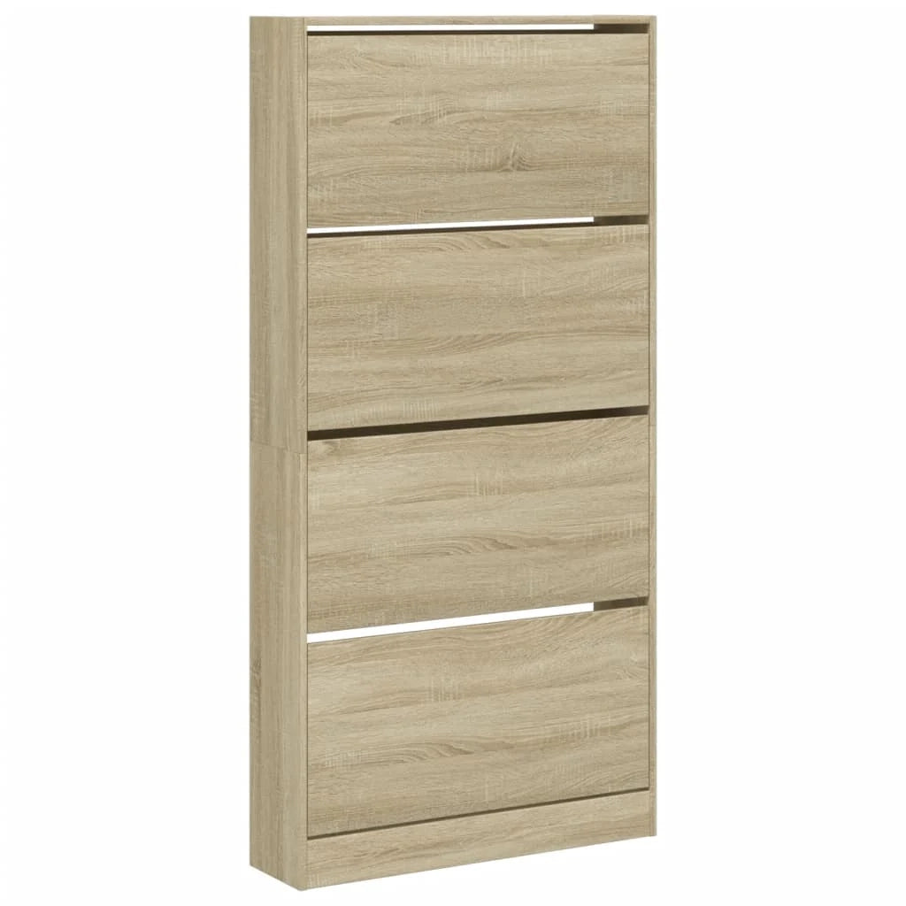 Scarpiera mobile contenitore per scarpe mobile per ingresso/corridoio/soggiorno 4 cassetti a ribalta marrone Sonoma 02_0021374
