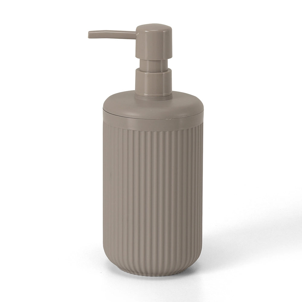 Dispenser sapone tortora in plastica rigida cannettata Arizona
