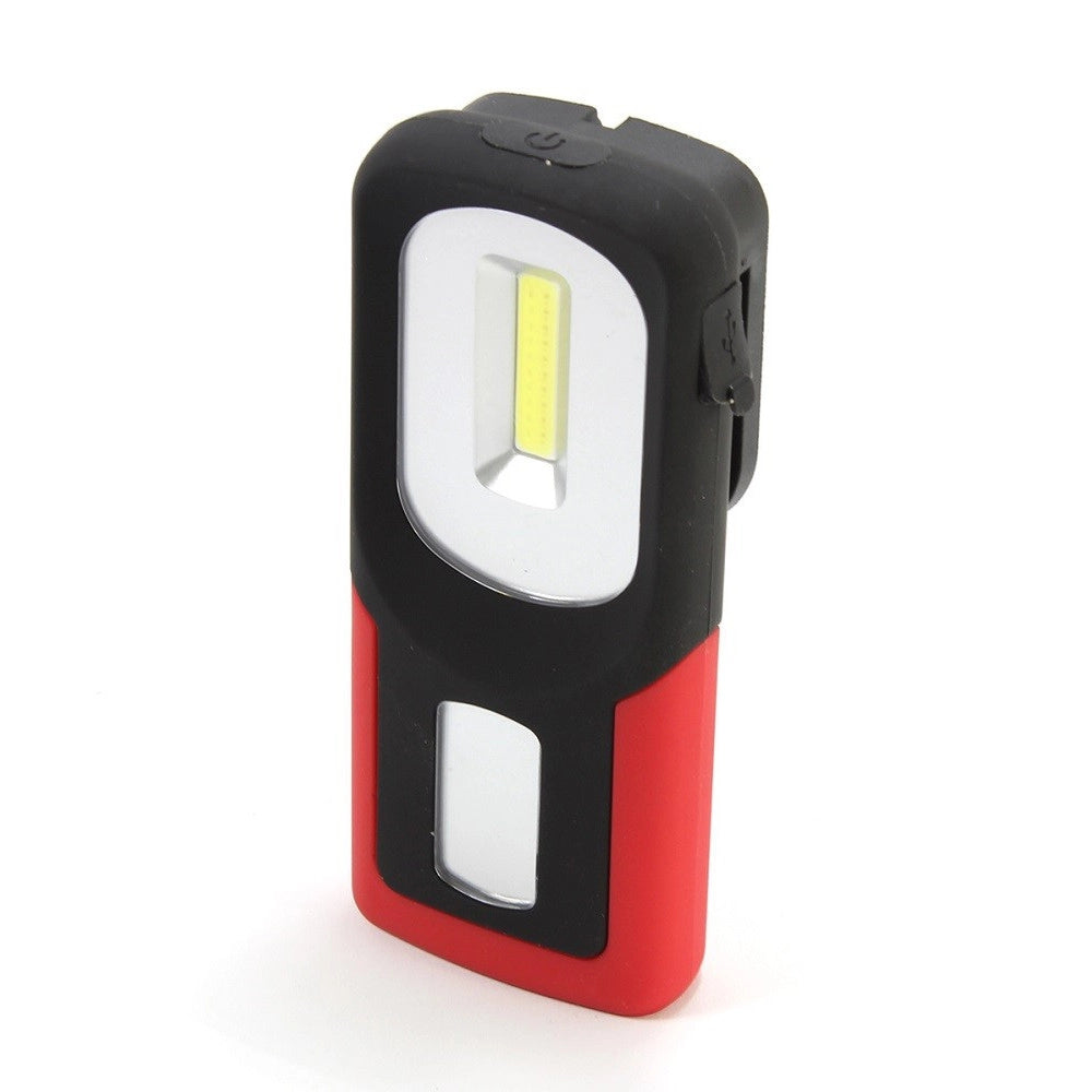 Trade Shop - Lampada Torcia Lavoro Calamita Portatile Led Ricaricabile Base Magnetica Gancio -