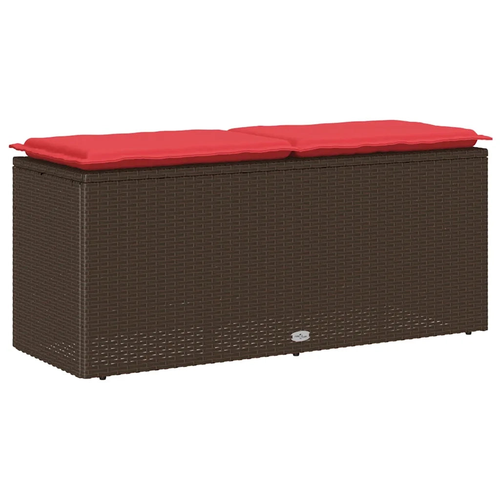 Panca da Giardino con Cuscino Marrone 110x40x44cm in Polyrattan 4104151