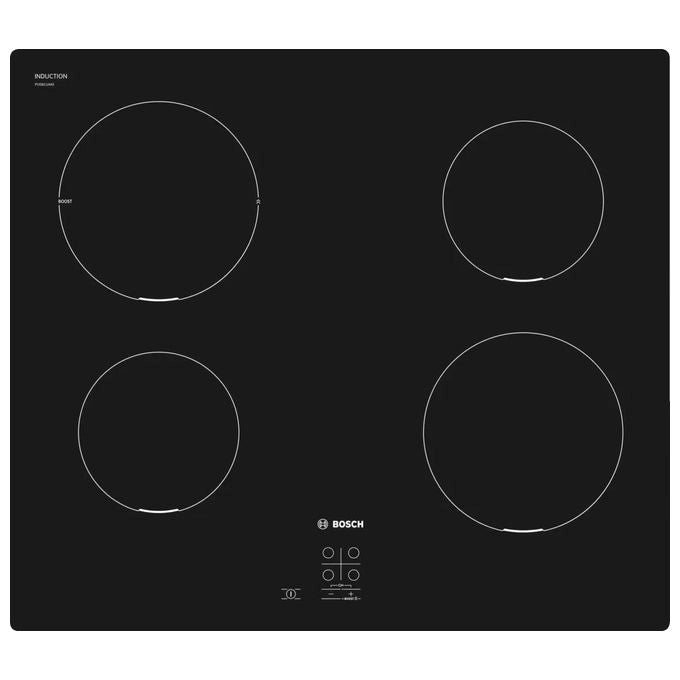 Bosch Serie 2 PUG611AA5E piano cottura Nero Superficie piana 60 cm Piano cottura a induzione 4 Fornello(i)