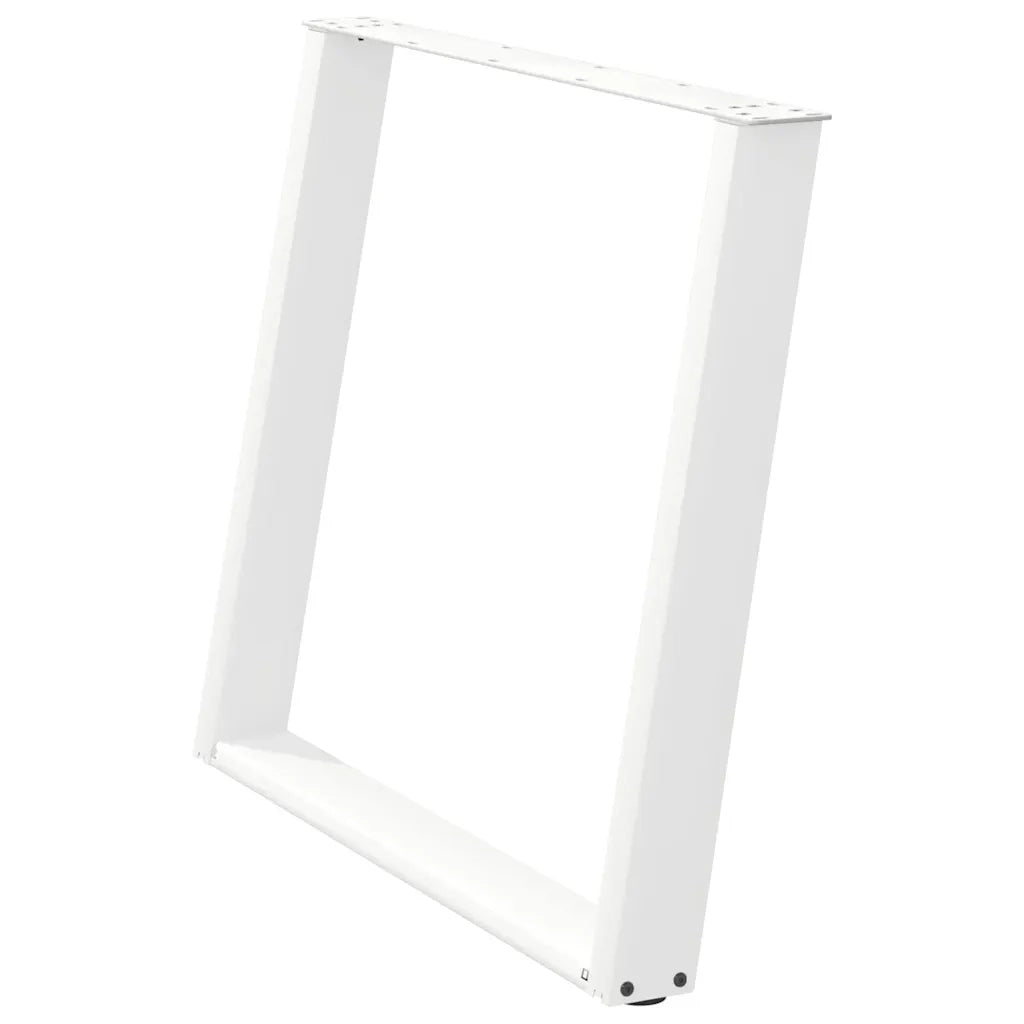 Gambe per tavolo da pranzo a forma di U 2 pz bianche 100x(72-73) cm in acciaio 4012805