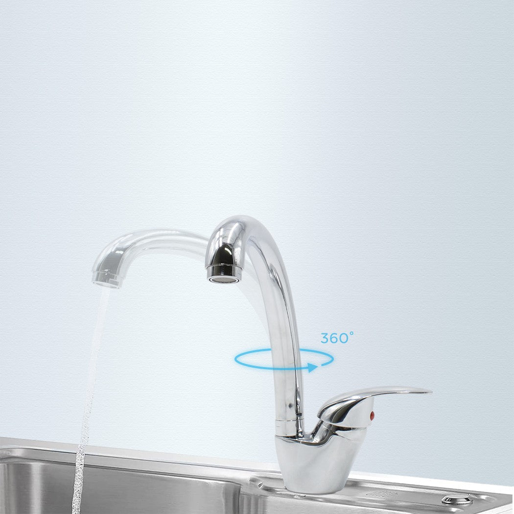 Rubinetto Lavello Cromato Lucido in Acciaio girevole 360°