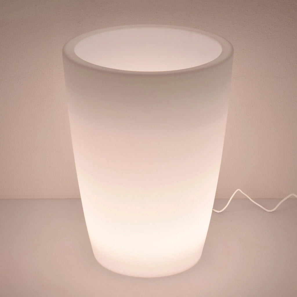 Vaso Luminoso da Giardino a LED Ø40 cm in Resina 5W Cypress Bianco Neutro