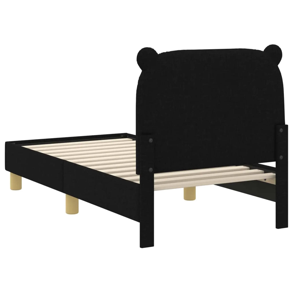 Struttura letto per bambini con testata-Giroletto per bambini Nero 70 x 140 cm 213546