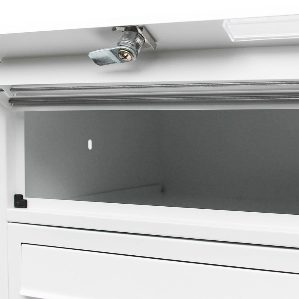 Cassetta postale condominiale autoportante 8 posti, bianco, 2 moduli 945 x 270 x 1500 mm