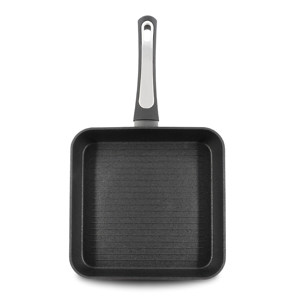 Bistecchiera Elegance Black 26x26 cm doppio fondo acciaio inox, manico Soft touch