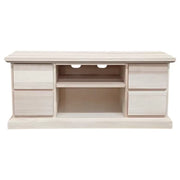 Porta tv 4 cassetti arte povera in legno grezzo  l.120 p.53 h.53 (982) - Mobili 2G
