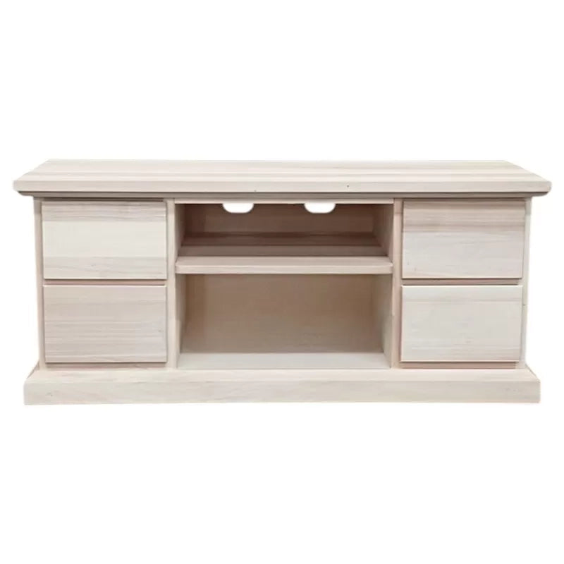 Porta tv 4 cassetti arte povera in legno grezzo  l.120 p.53 h.53 (982) - Mobili 2G