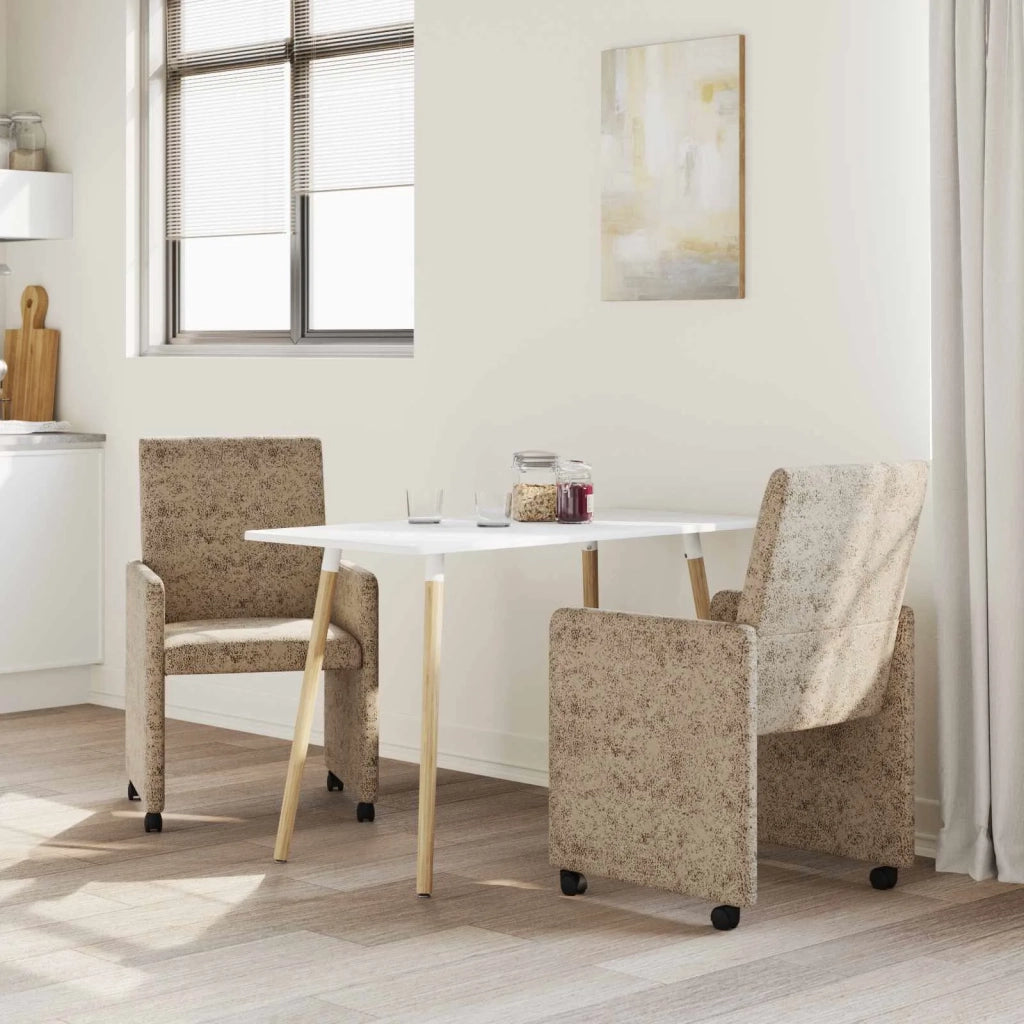 Sedie da Pranzo con Ruote 2 pz | Sedie da cucina Grigio chiaro 57 x 66 x 94 cm