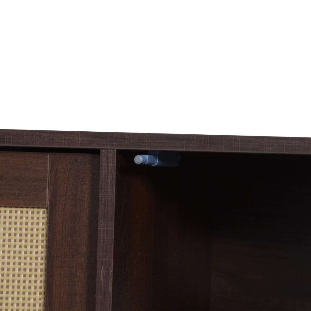 Mobile TV 190x40x52 cm con 3 ante scorrevoli e 2 cassetti in MDF marrone