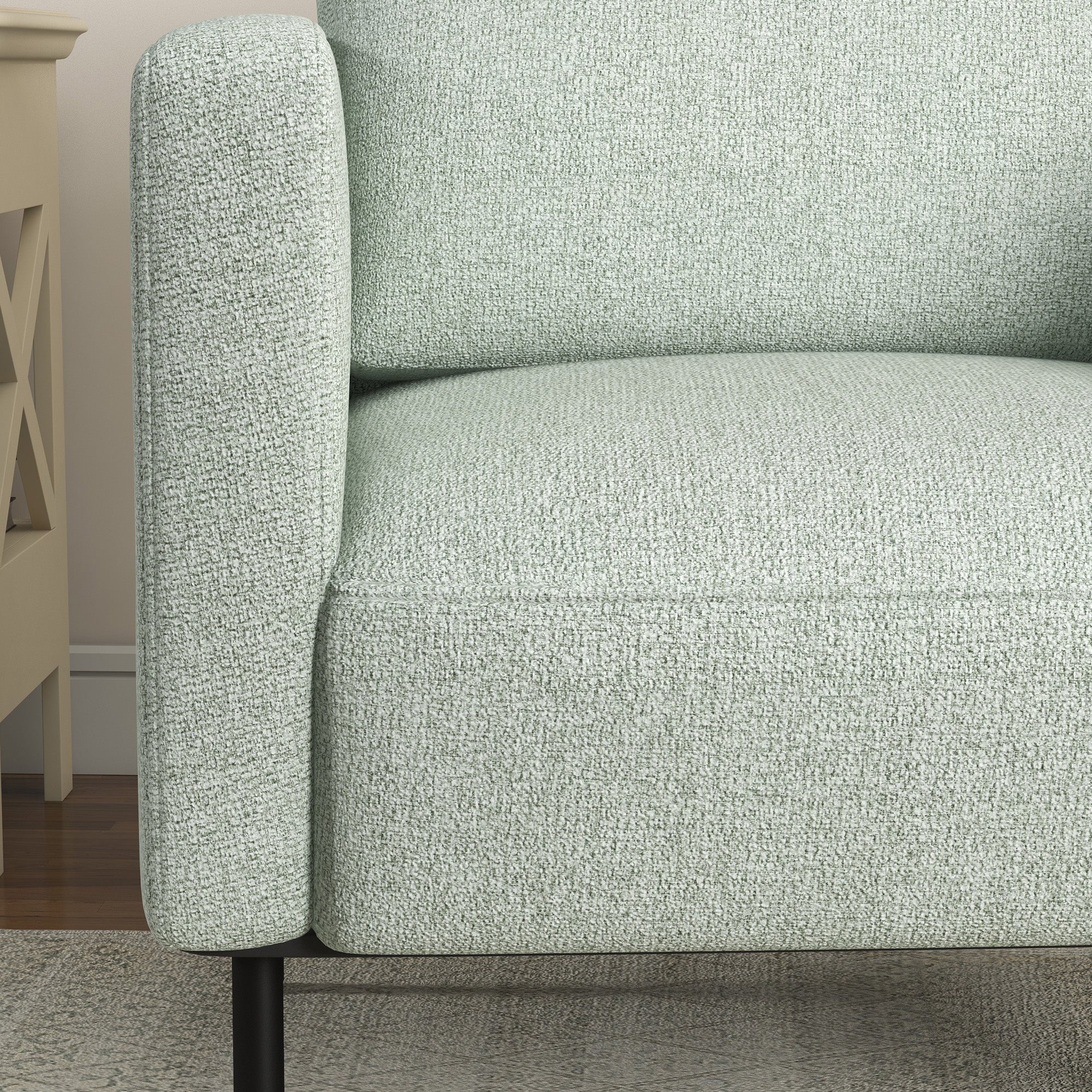 Poltrona 79x76x65 cm in Tessuto Effetto Lino Traspirante Grigio