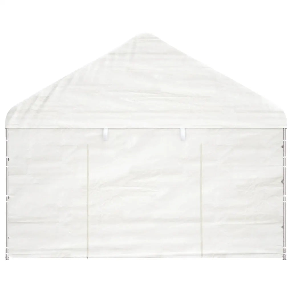 Gazebo con Tetto Bianco 6,69x4,08x3,22 m in Polietilene 3155487