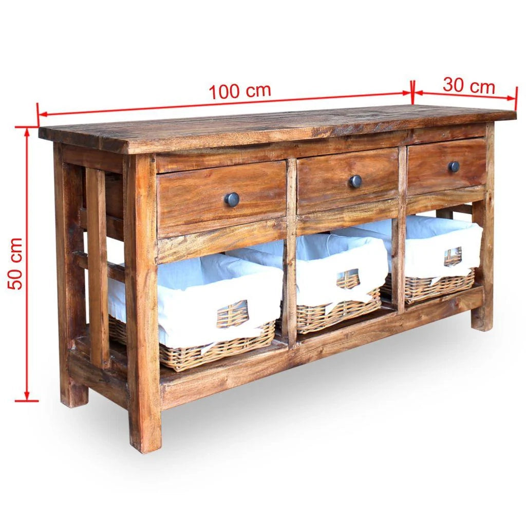 Buffet credenza mobiletto consolle mobile contenitore legno massello di recupero 100 cm 4402144