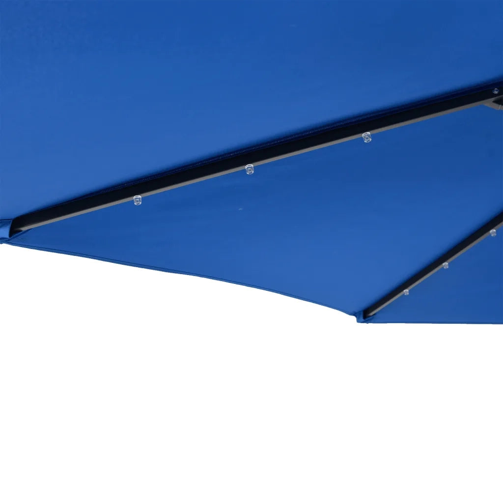 vidaXL Ombrellone Giardino con LED Palo Acciaio Azzurro 225x225x212 cm