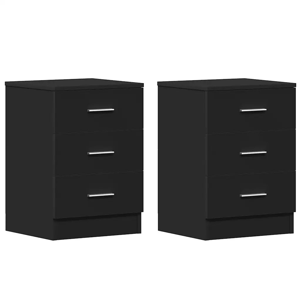 Comodini 2 pz Neri 38x35x56 cm in Legno Ingegnerizzato 800453