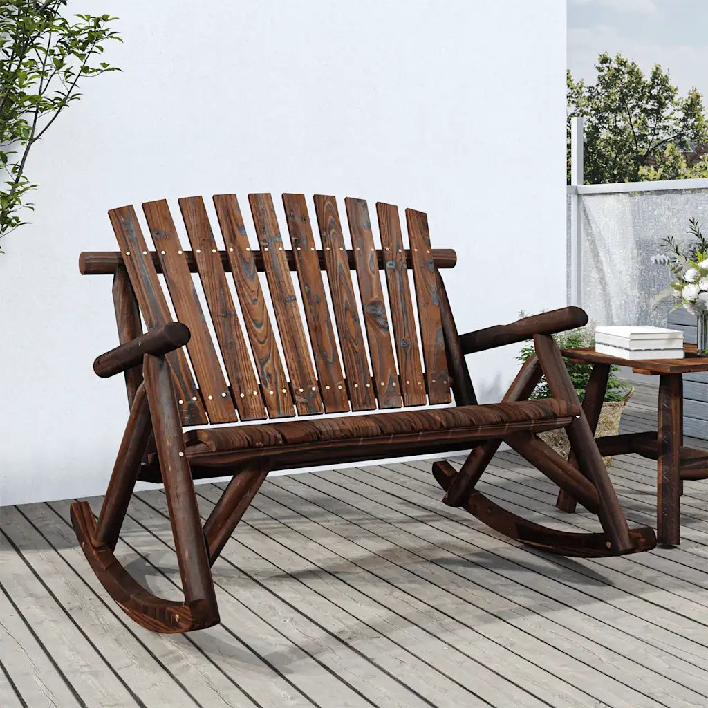 Panchina Dondolo Giardino | Panca da Giardino 2Posti 123x96x102cm Massello Abete Rosso