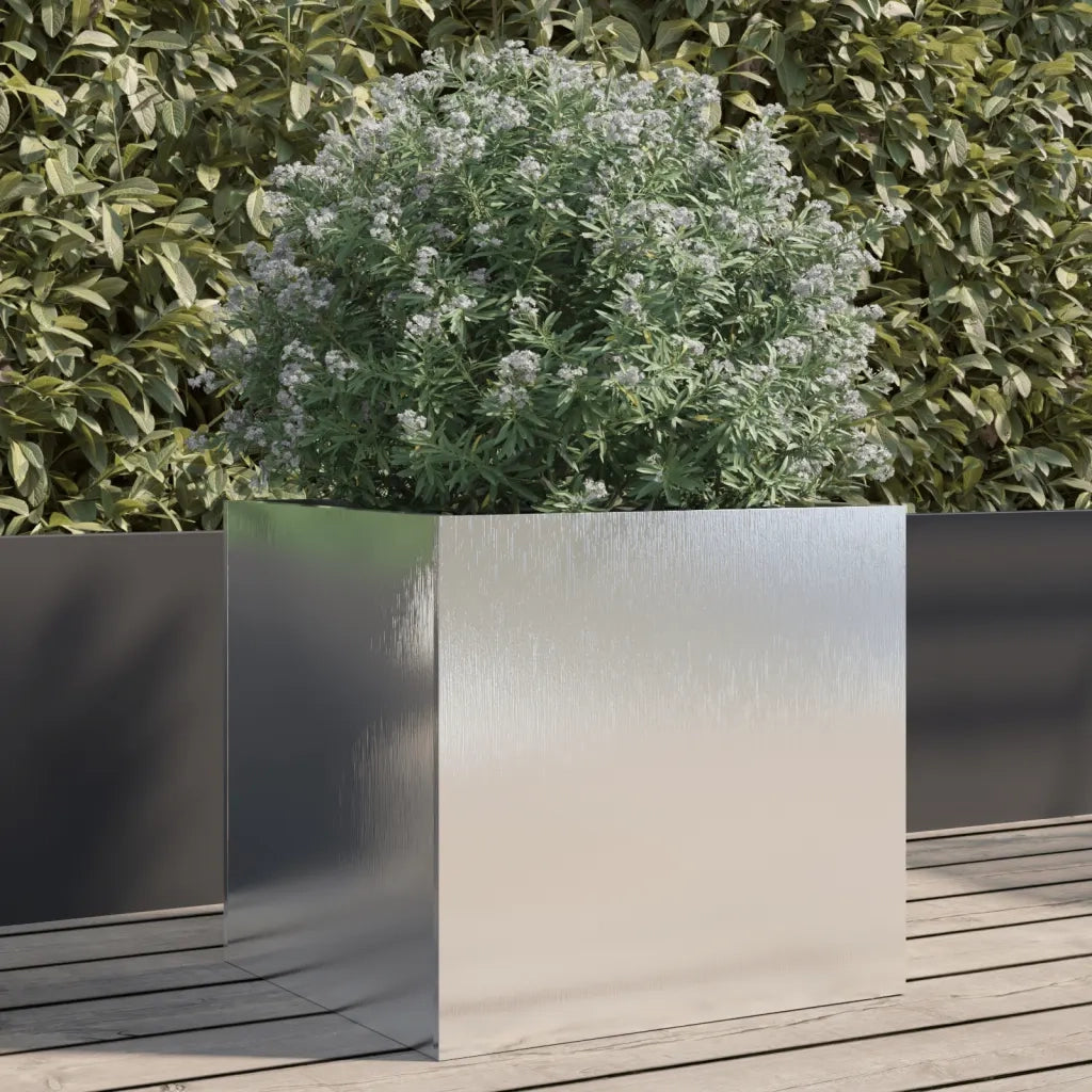 Fioriera Argento 42x40x39 cm in Acciaio Inox 841555