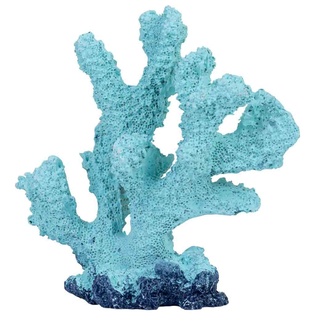 Figura decorativa in corallo in resina blu, 12x5x12h cm