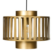 Lampada a sospensione in metallo ottone ferro paralume rotondo traforato a gabbia luce da soffitto moderna e originale
