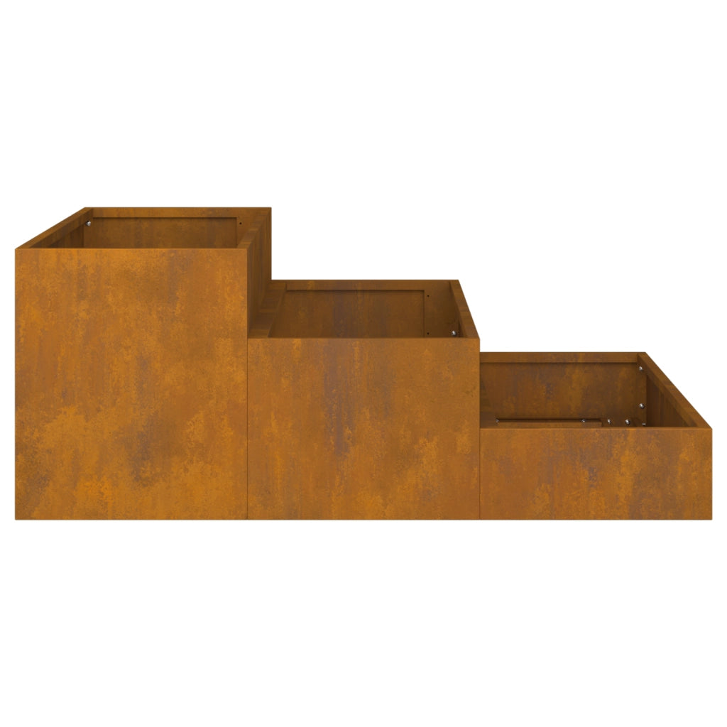 Fioriera da Giardino 3-Tier 90x90x35 cm Acciaio Resistente alle Intemperie