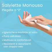 Salviette monouso in cellulosa piegate a Z per dispenser 6 confezioni