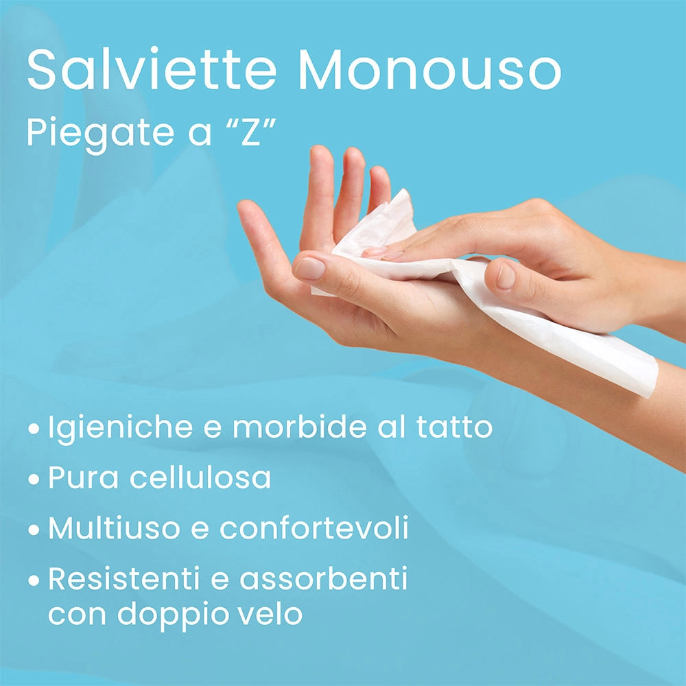Salviette monouso in cellulosa piegate a Z per dispenser 6 confezioni