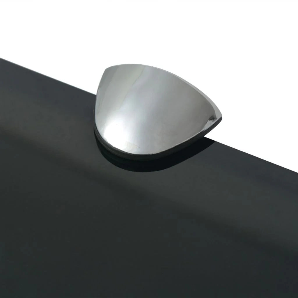 Mensola/armadietto in vetro da parete 90 x 20 cm spessore 8 mm nero 2702157/2