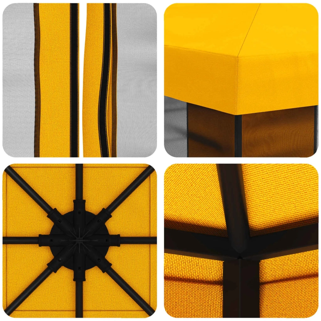 Gazebo da giardino con pareti laterali 3 x 3 m Giallo 900368