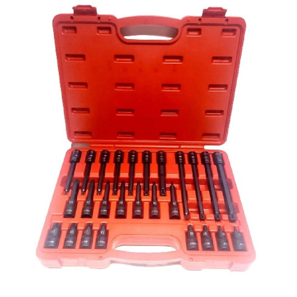 Trade Shop - Set 26 Pezzi Chiavi A Bussola Inserti Millerighe Xzn 1/2" Da M5 A M16 Fs-43614 -