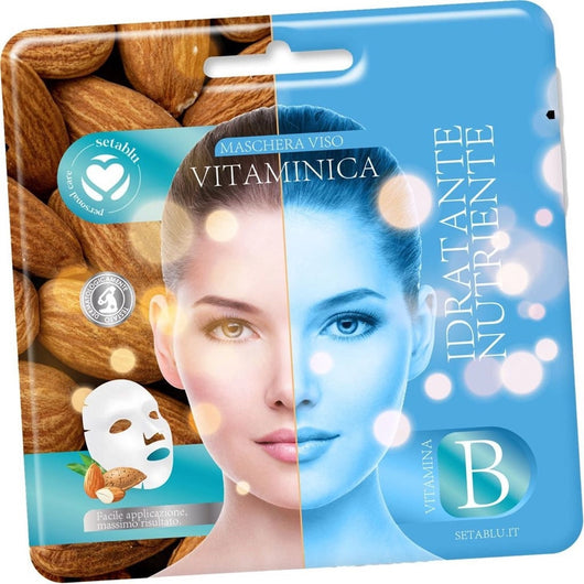 Trade Shop - Maschera Viso Con Vitamina B Idratante Nutriente Cura Della Pelle Facile Applicazione -