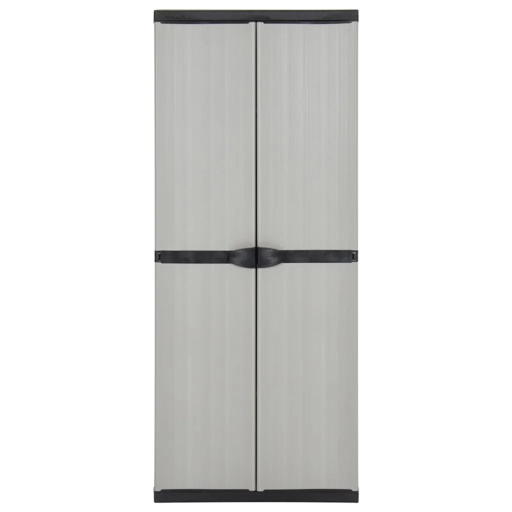 Armadietto da Giardino con 3 Ripiani Grigio e Nero 68x40x168 cm cod mxl 46447